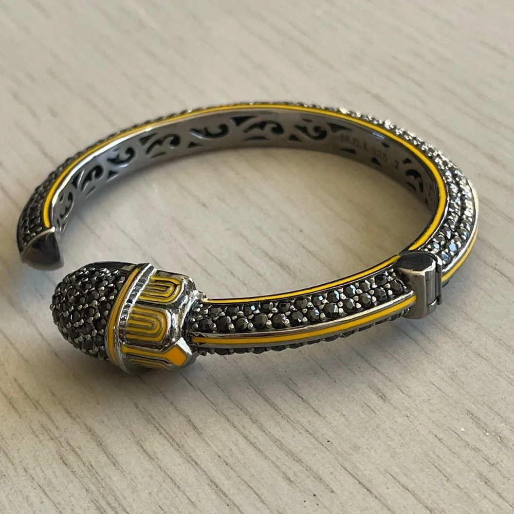 Matthew Campbell Laurenza MCL Yellow Deco Black Sapphire Bracelet - Picture 3 of 7